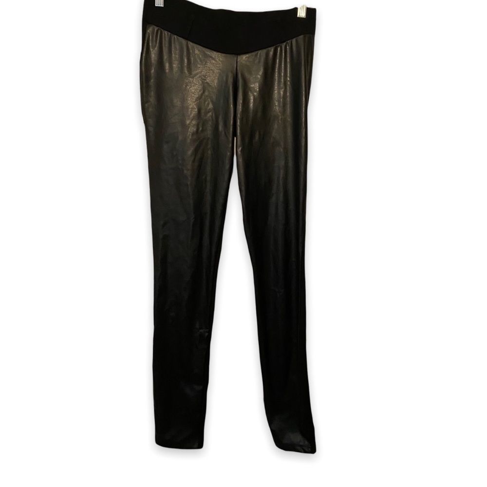 Seraphine Faux Leather Front Maternity Leggings